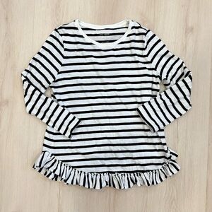 Kate Spade Black White Stripe Long Sleeve T Shirt Size Small